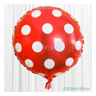 大紅色 18英寸波點鋁箔氣球 