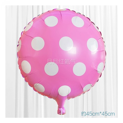 粉紅色 18英寸波點鋁箔氣球