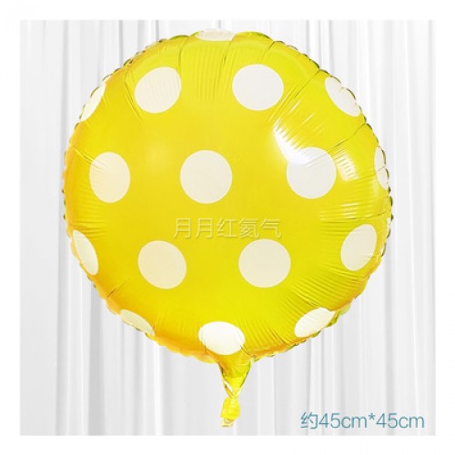 黃色 18英寸波點鋁箔氣球