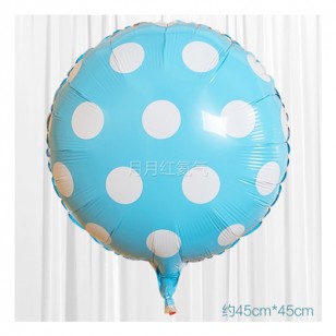 藍色 18英寸波點鋁箔氣球 