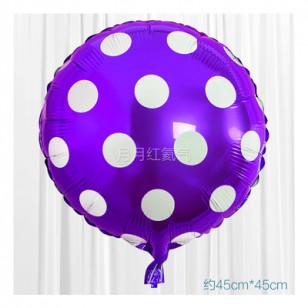 紫色 18英寸波點鋁箔氣球