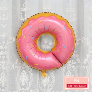 甜甜圈大號鋁膜氣球 粉色