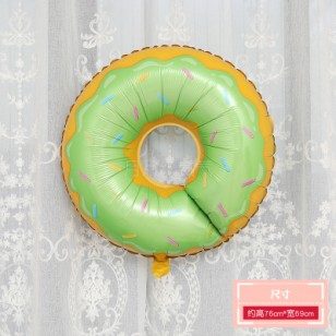 甜甜圈大號鋁膜氣球 綠色