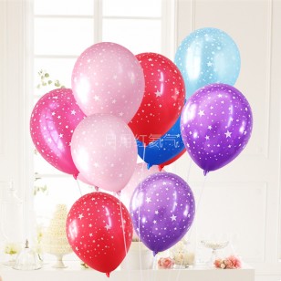 韓國12寸滿天星乳膠氣球滿印星星 粉色
