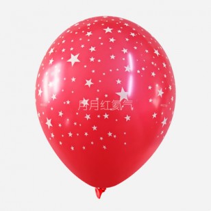 韓國12寸滿天星乳膠氣球滿印星星 大紅色