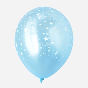 韓國12寸滿天星乳膠氣球滿印星星 透明