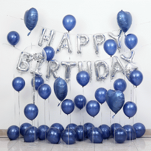 夜光藍生日快樂氣球套餐