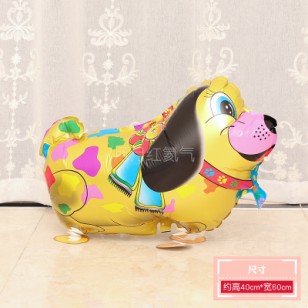 行走氣球 走路動物氣球 散步寵物氣球 七彩金色斑點小狗
