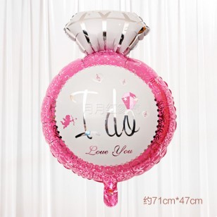 新款鑽石結婚婚房布置鋁箔氣球 鉆石粉色