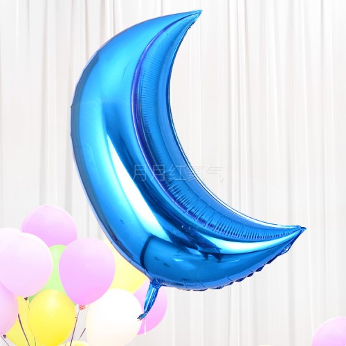 大號月亮鋁膜氣球 藍色 