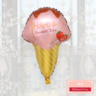 icecream冰淇淋大號鋁箔氣球 粉色甜筒